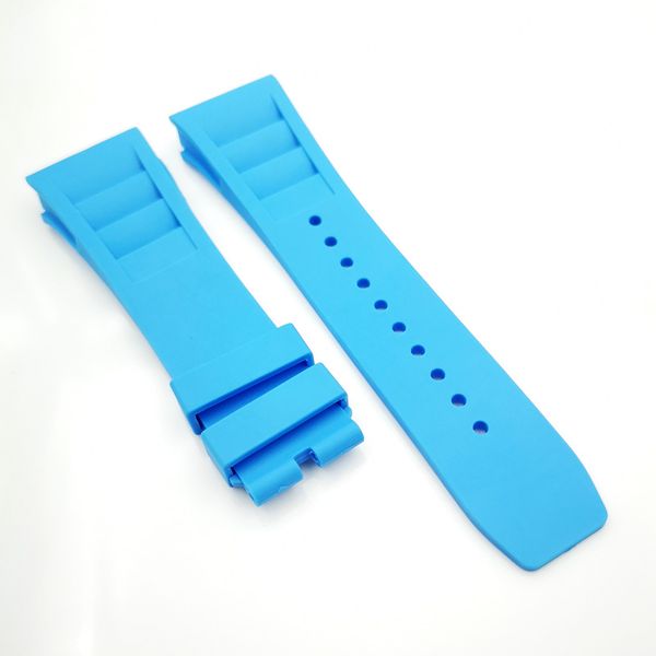 

25mm baby blue watch band rubber strap for rm011 rm 50-03 rmrm50-01, Black;brown