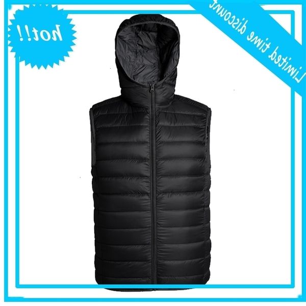 

wholesale casual slim fit mens ultralight duck down jacket vest, Black