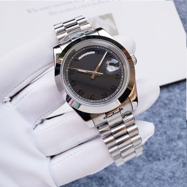 

men's luxury watch mechanical movement waterproof design 316l boutique steel watchband aaa, Slivery;brown