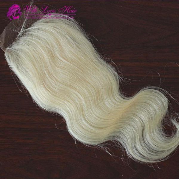 

613# color hair grade brazilian hair 3 part lace closure body wave 4x4 three way part lace closure, Black;brown