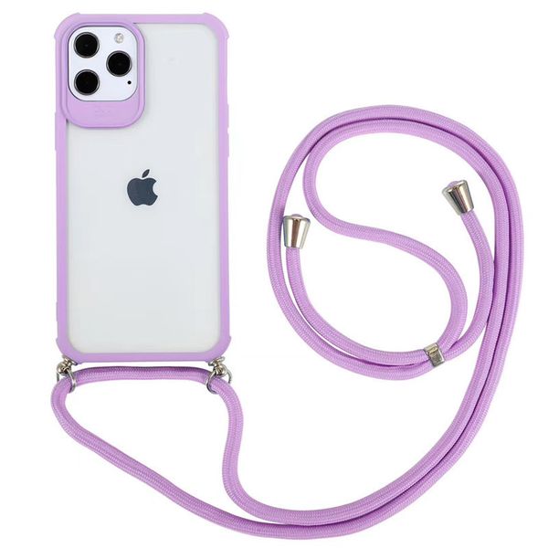 

macaron four-corner anti-fall phone case with fashional lanyard for iphone 12 mini pro max 11 pro xr x xs max 7 8 plus dhl