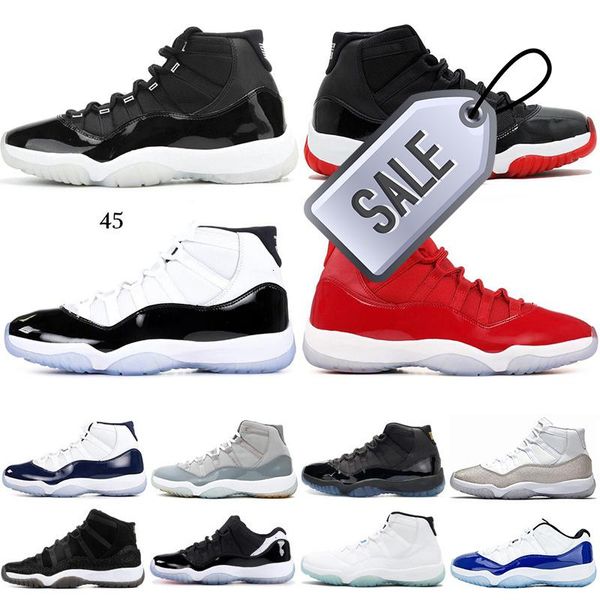 

new bred 11s 25th anniversary 11 outdoor shoes space jam concord 45 metallic silver infrared 23 mens sport trainers sneakers 5 .5 -13, Black