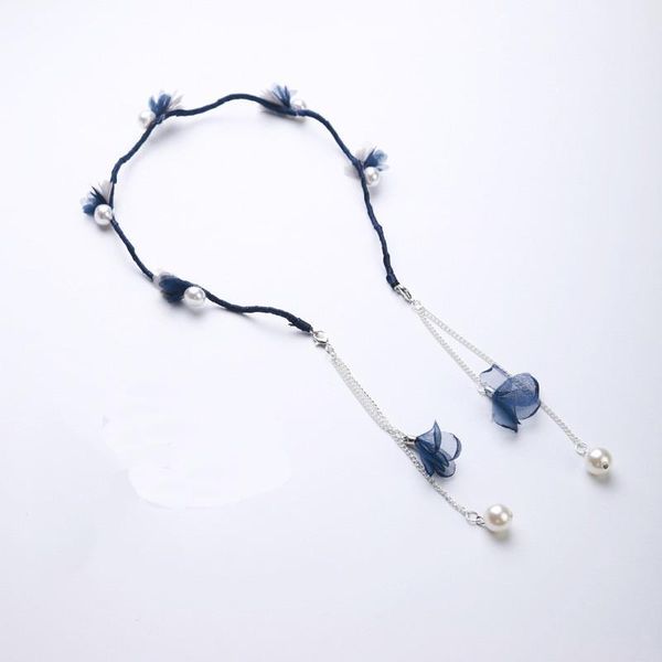 

women headband pearl lace flower head band earrings hairband hair hoop with dangle earring headdress hair accessories h sqcdtj, Black;brown