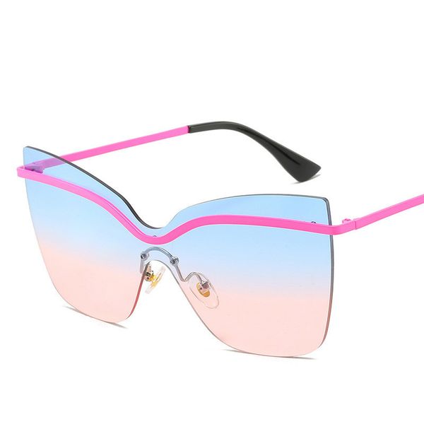 

new cat eye rimless designer brand fashion uv400 ladies sunglasses, White;black