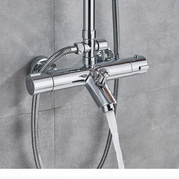 

poiqihy chrome thermostatic shower faucet bathroom bath shower mixer set waterfall rain shower head bathtub faucet taps system bbylhd