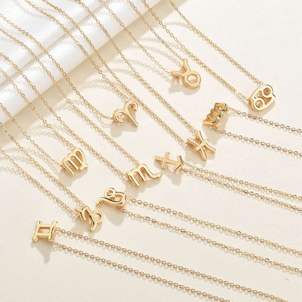 

316l emanco new 12 constellations pendant titanium steel gold plated women's necklace, Silver