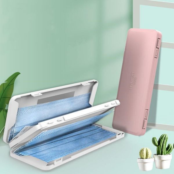 

boxes double-layer face with mirror portable mask case storage box organizer dustproof masks container dhc2647