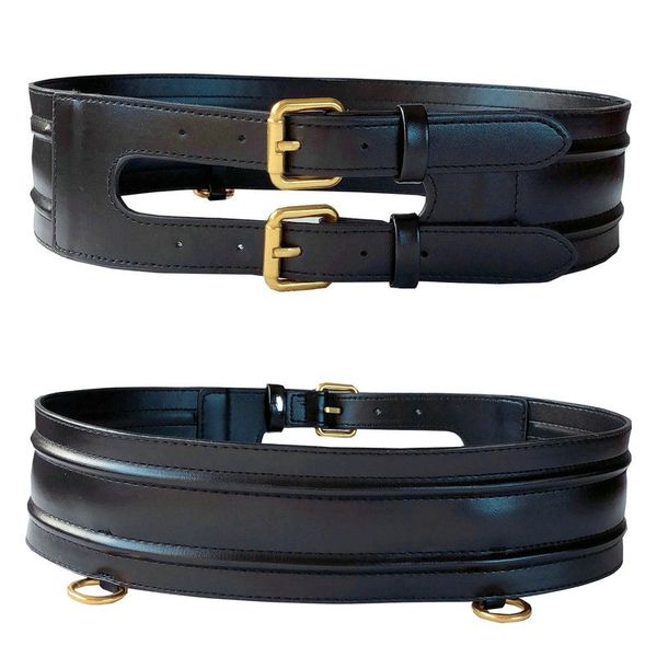 

широкий пояс для женщин с юбкой свитер украшение, патентная кожа двойная кнопка рубашка и модный пояс, Black;brown