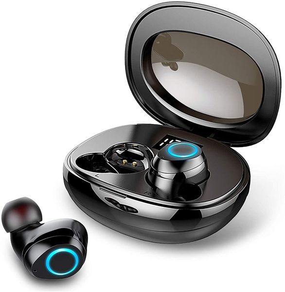 

wireless earbud 5.1 headphones mini bluetooth earbuds with mic earphones in ear with usb c charging case ip7 waterproof deep bass 30h playti