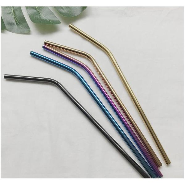 

reusable stainless steel 304 colored drinking straws bent and straight metal colored st wmttex hxclothes