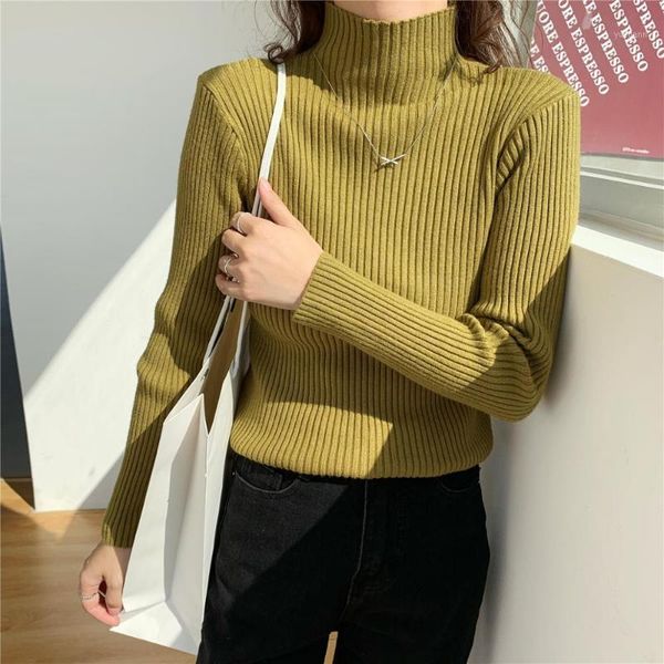 

neophil women sweater ladies long sleeve turtleneck slim knitted pullovers femme 2019 winter tight elastic sweater w91171, White;black