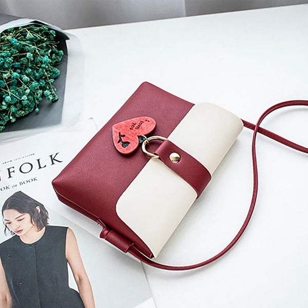 

ornament crossbody bag ladies women's fashion pu leather handbag small shoulder bags for female creative heart bags