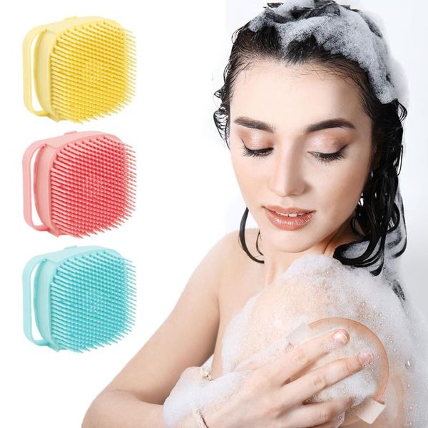 

bath brushes, sponges & scrubbers silicone scalp massage shampoo brush shower body hair washing comb scrubber multifunction