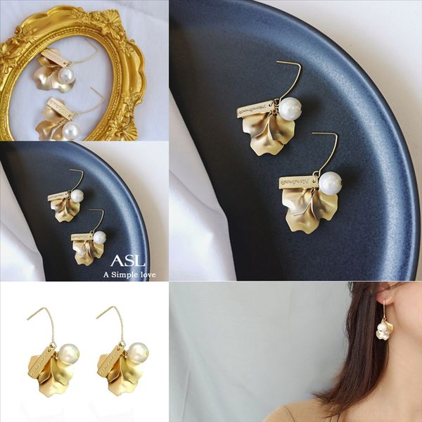 

v8lo mens earring for stud pearl irregular earrings jewelry women elegant gold plating drop earrings wedding, Golden