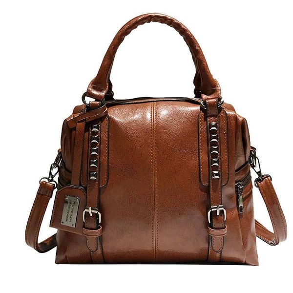

2020 новый стиль воска кожа женская сумка из мягкой кожи boston big bag tote