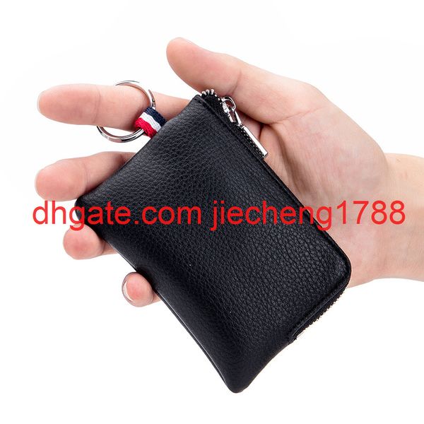 

men's wallet leather mini wallet soft zipper coin driver's license key bag card bag ultra thin, Red;black