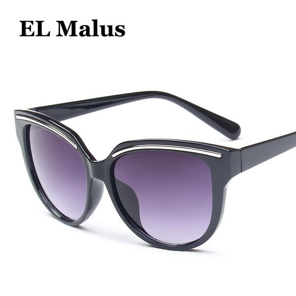 

sunglasses [el malus]2021 fashion big cat eye frame women female uv400 gray lens mirror vintage sun glasses brand designer, White;black