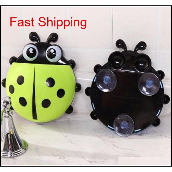 

1pc ladybug toothbrush holder toiletries toothpaste holder bathroom sets suction hooks tooth brush containe qylcpp homes2011