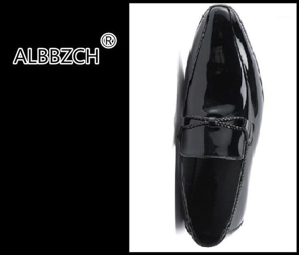 

dress shoes patent leather men men's slip on wedding black quality cow pointed toe trending business casual1