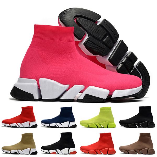 

new hollow bottoms pink black womens sock shoes boots mens luxurys designers casual shoes tripler vintage loafers sock trainers sneakers