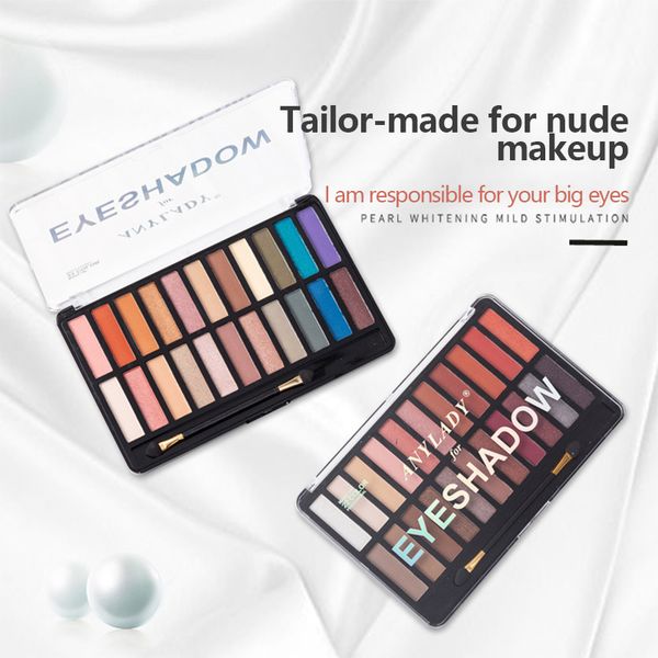

anylady 22 color matte pearly eye shadow waterproof long-lasting smoky shimmer pigmented eye shadow palette nude make up