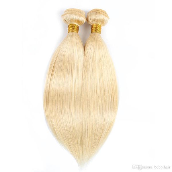 

#613 blonde straight hair weave bundles brazilian peruvian indian malaysian remy human hair extensions 1 or 2 bundles 10-28 inch wholesale, Black