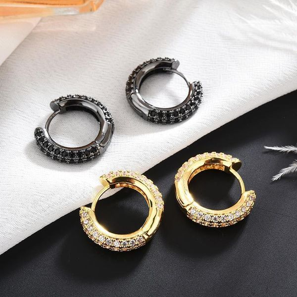 

luxury fashion micro zircon small earrings round loop earring simple aros mujer hoops jewelry zk301, Golden;silver