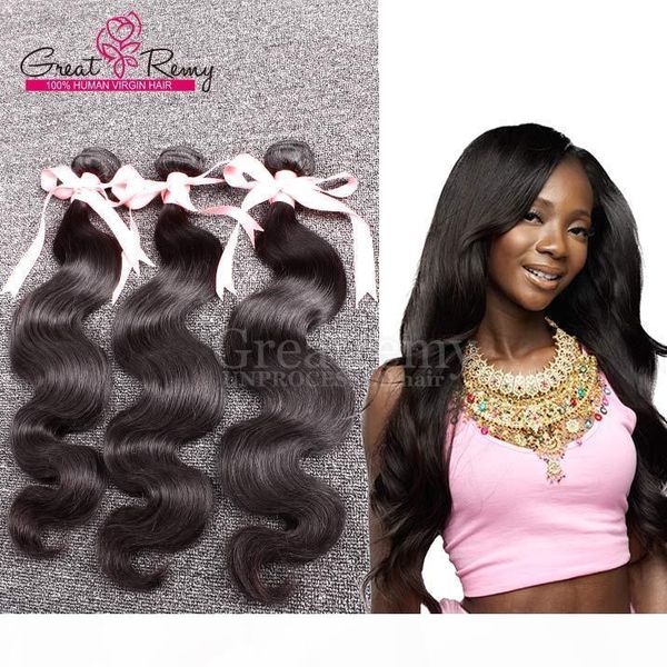 

greatremy 3pcs lot hair extensions 100% 9a peruvian virgin hair 100g pc unprocessed natural color human hair weave body wave dyeable, Black