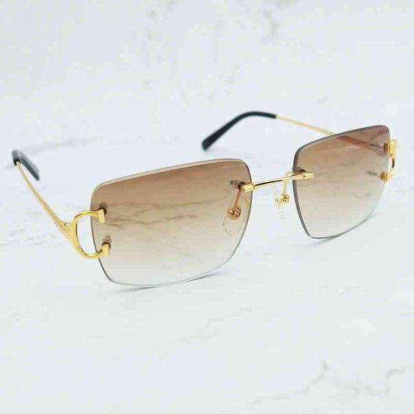 

2022 factory wholesale model oversized rimless vintage sun glass men women sunglass big square shades hufw sunglasses, White;black