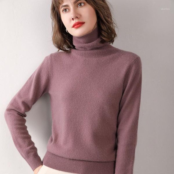 

women's sweaters lhzsyy cashmere sweater women's 100% wool all-match high-end high lapel base shirt knitted 2021 autumn winter sty, White;black