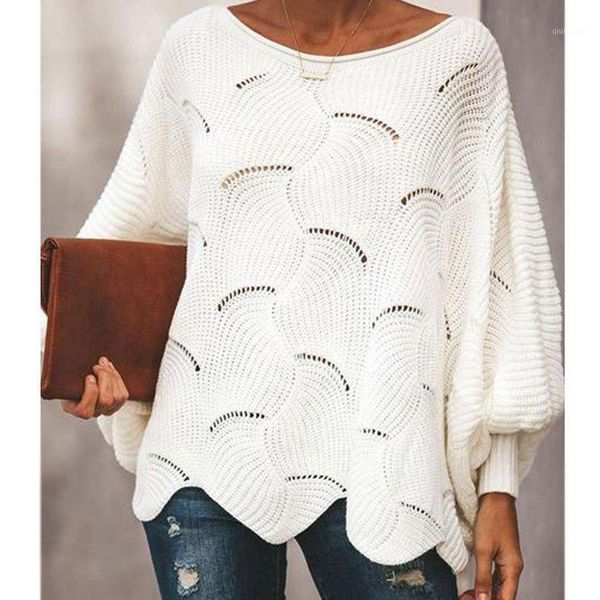

women's leisure autumn winter casual blouse large size lantern sleeve round neck sweater1, White;black