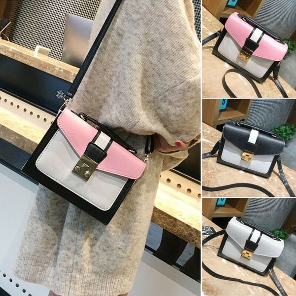 

fashion women ladies pu leather small shoulder envelope crossbody satchel messenger handbag purse mini cross body bag, Red;black