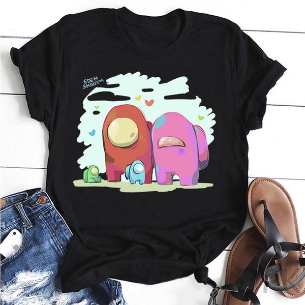 

women new game among us lady fashion short sleeve aesthetic clothes summer shirt t-shirts graphic female ladies tee t-shirt, White
