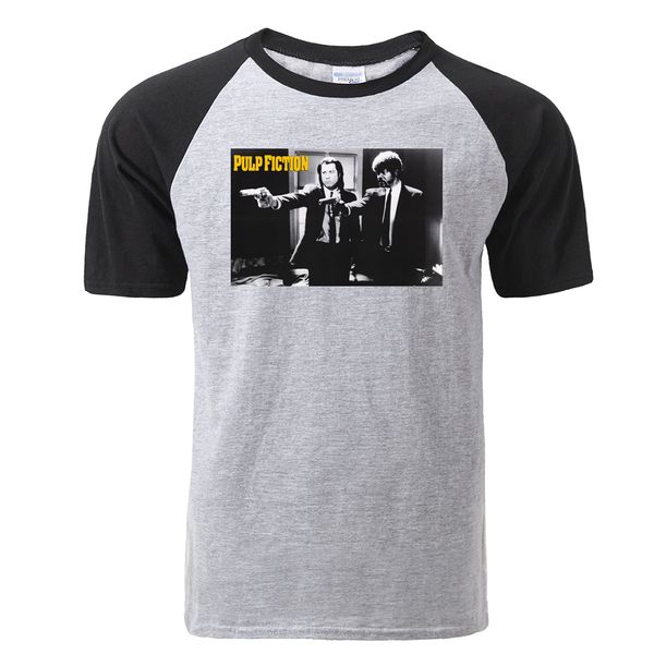 

sport movie pulp fiction django kill bill 2 john travolta fashion t shirt casual men raglan t-shirt cool funny casual brand tees