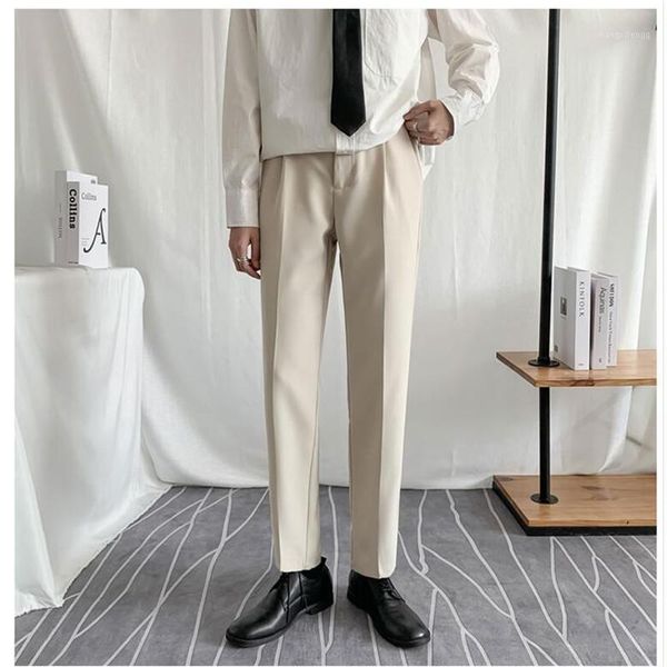 

pantalones con cinturón para traje para hombre, pantalón informal, cintura elástica, estilo japonés, retro, a la moda, otoñ1, Blue