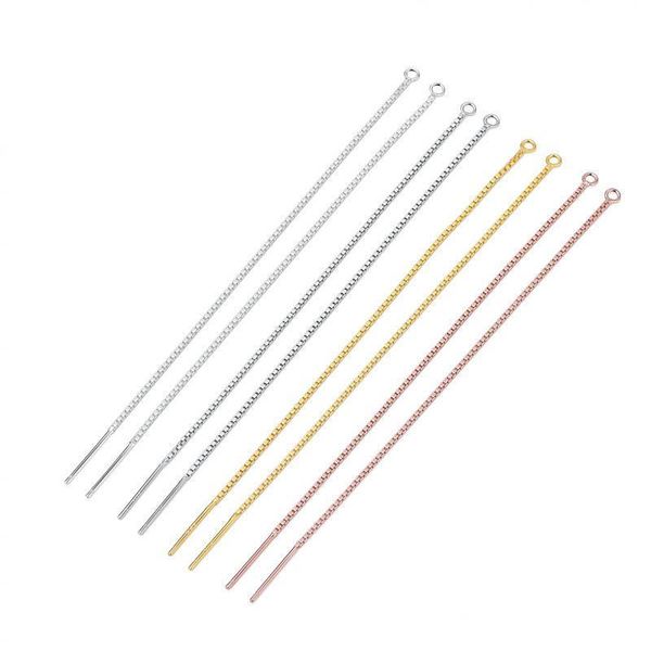 

2pcs drop earring line 925 sterling silver 9cm long connector chain for tassel earrings making diy ear jewelry charm linker h wmtrmn
