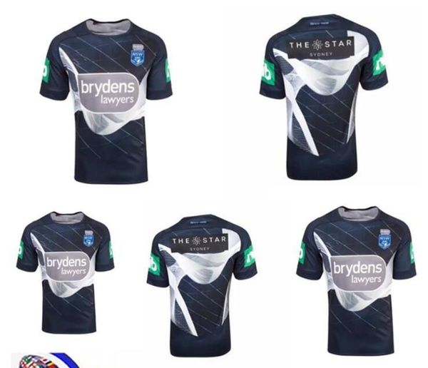 

nsw state of origin 18 elite training tee light blue nsw blues new south wales blues rugby jerseys 2018 captains holden shirts size s-xxxl, Black;yellow