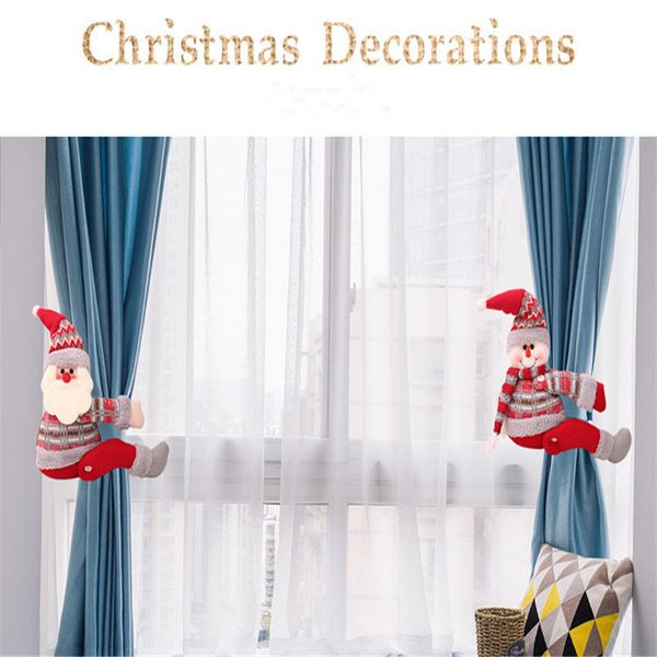 

santa clause snowman reindeer curtain buckle christmas new year party decor cloth toys table decoration dolls