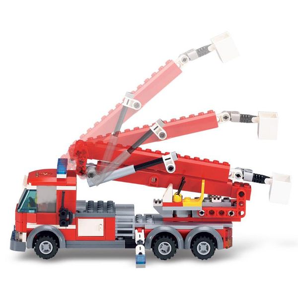

244pcs fire fighting car buildings block ldder car rescue vehicle police truck city technic fire brick model toys for children wmthrm