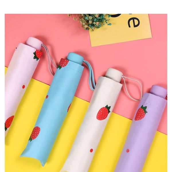 

ouruola клубника pattern зонт складной непромокаемый зонтик зонтик солнцезащитный ins design fruit зонт yxlkzv mx_home
