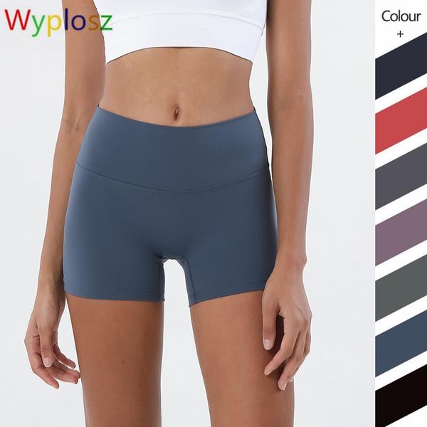 

fitness shorts gym workout women high waist elastic hip runing training no embarrassing line yoga sports kg-451, White;red