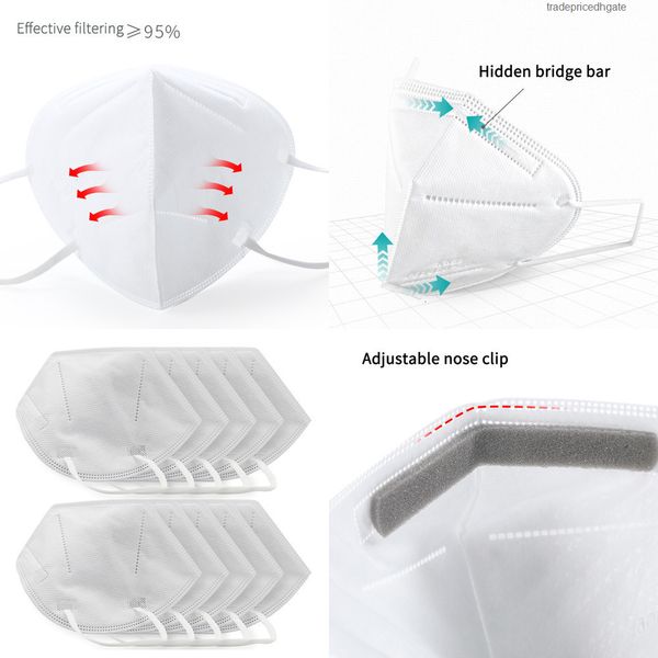 

anti-dust 95% 6-layer face pm2.5 filtration 10pcs masks fog filter safety protective