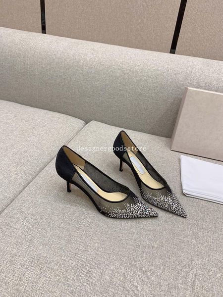 

love designers sandals heels designer rhinestone mesh sandal wedding stilettos shoes designer woman pumps crystal high heel pointed mules fl, Black
