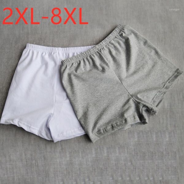 

new 2020 summer ladies plus size basic shorts for women large blouse loose casual elastic gray cotton shorts 4xl 5xl 6xl 7xl 8xl1, White;black
