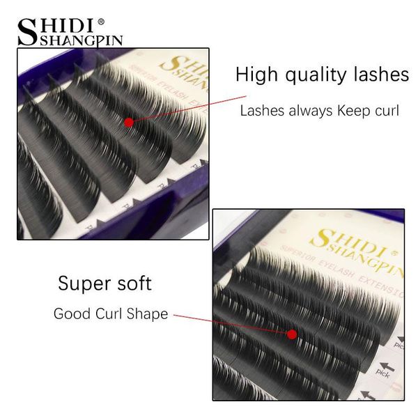 

shidishangpin 12 rows false mink individual faux lash eyelashes maquiagem cilios for natural long mink fake eyelashes extension yxlrqv