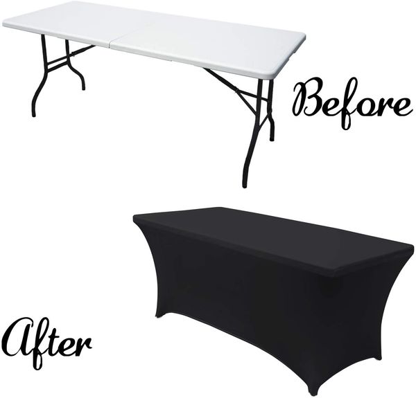 

spandex tablecloths for 4/5/6/8 ft home rectangular table fitted stretch table cover polyester tablecover table ers