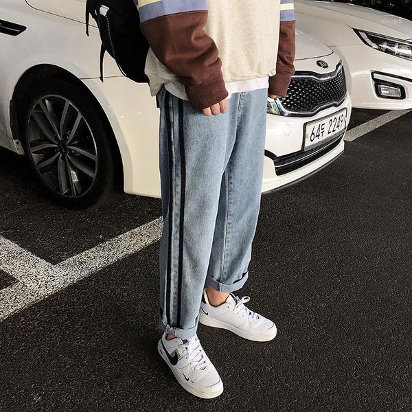 

skinny jeans hombre homme men's trousers belt clothes hip hop roupas modis streetwear cowboy fashion loose harajuku pants1, Blue