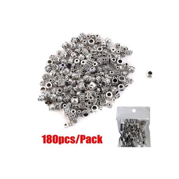 

180pcs /pack mixed tibetan silver bead connectors antique loose spacer beads for diy jewelry bracele qyllsy