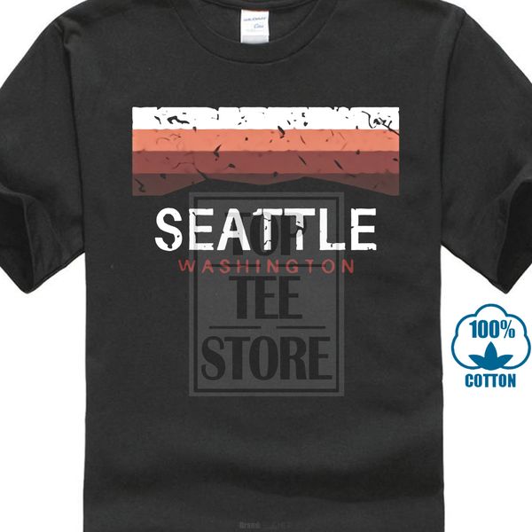 

new 2018 summer fashion men's short sleeve printing crew neck seattle t shirt mountains wa souvenir sport hooded sweatshirt hoodie