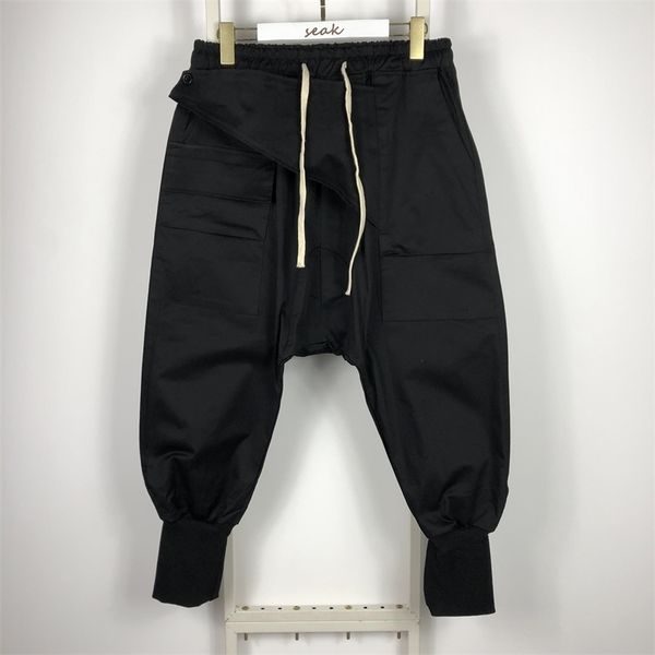 

20ss owen seak men casual harem pants gothic men clothing high street sweatpants autumn women calf-length pant loose black pants 201116